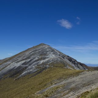 Wanderung Kepler Track - Great Walk, Wanderweg entlang Bergkamm im rauen Gelände, alpin oberhalb Baumgrenze, herrliche Aussicht