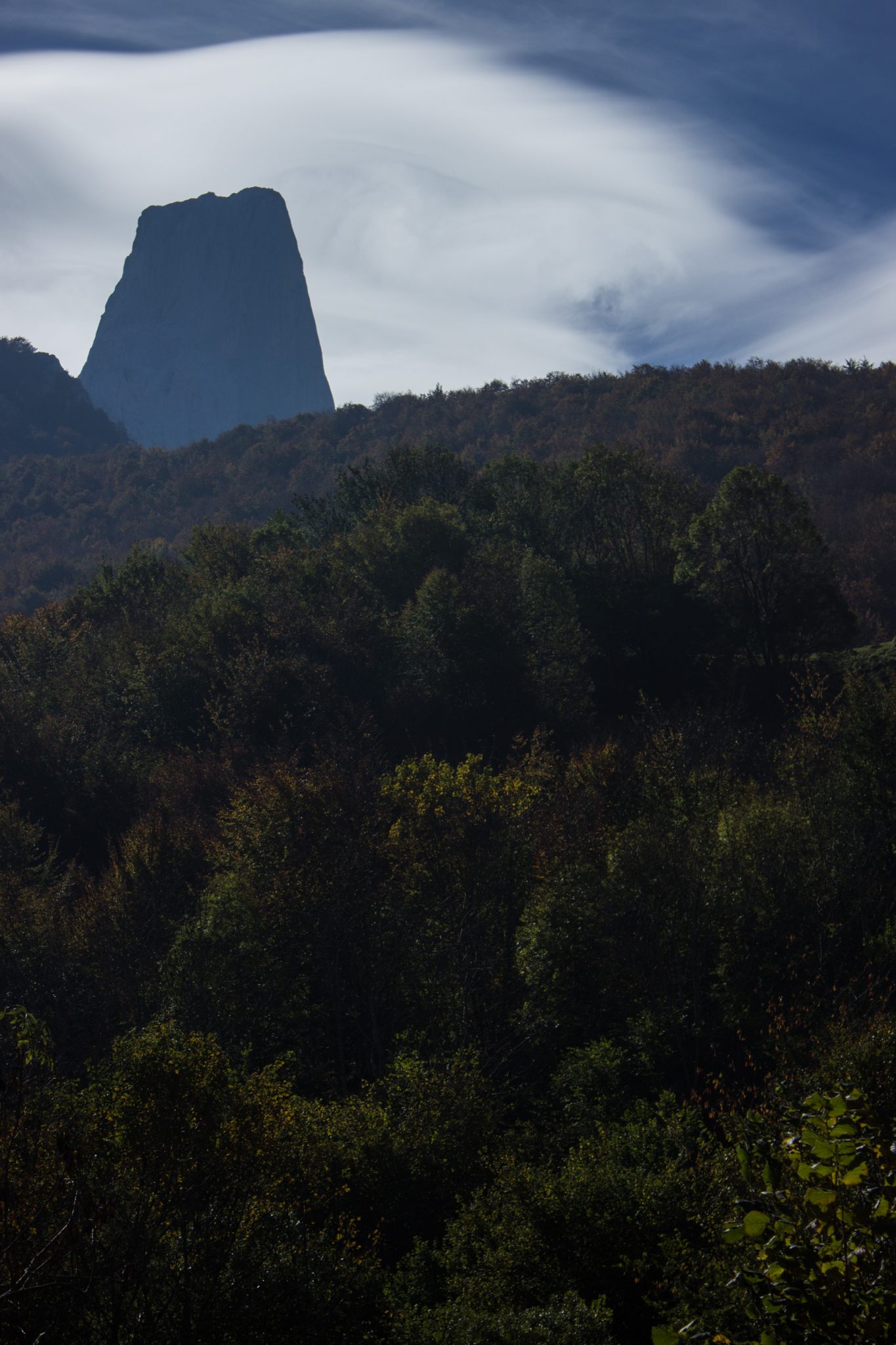 Wanderung Poncebos nach Bulnes in den Picos de Europa, Ausblick auf Berg Naranjo de Bulnes, auch Picu Urriellu, bekanntester Berg in Picos de Europa