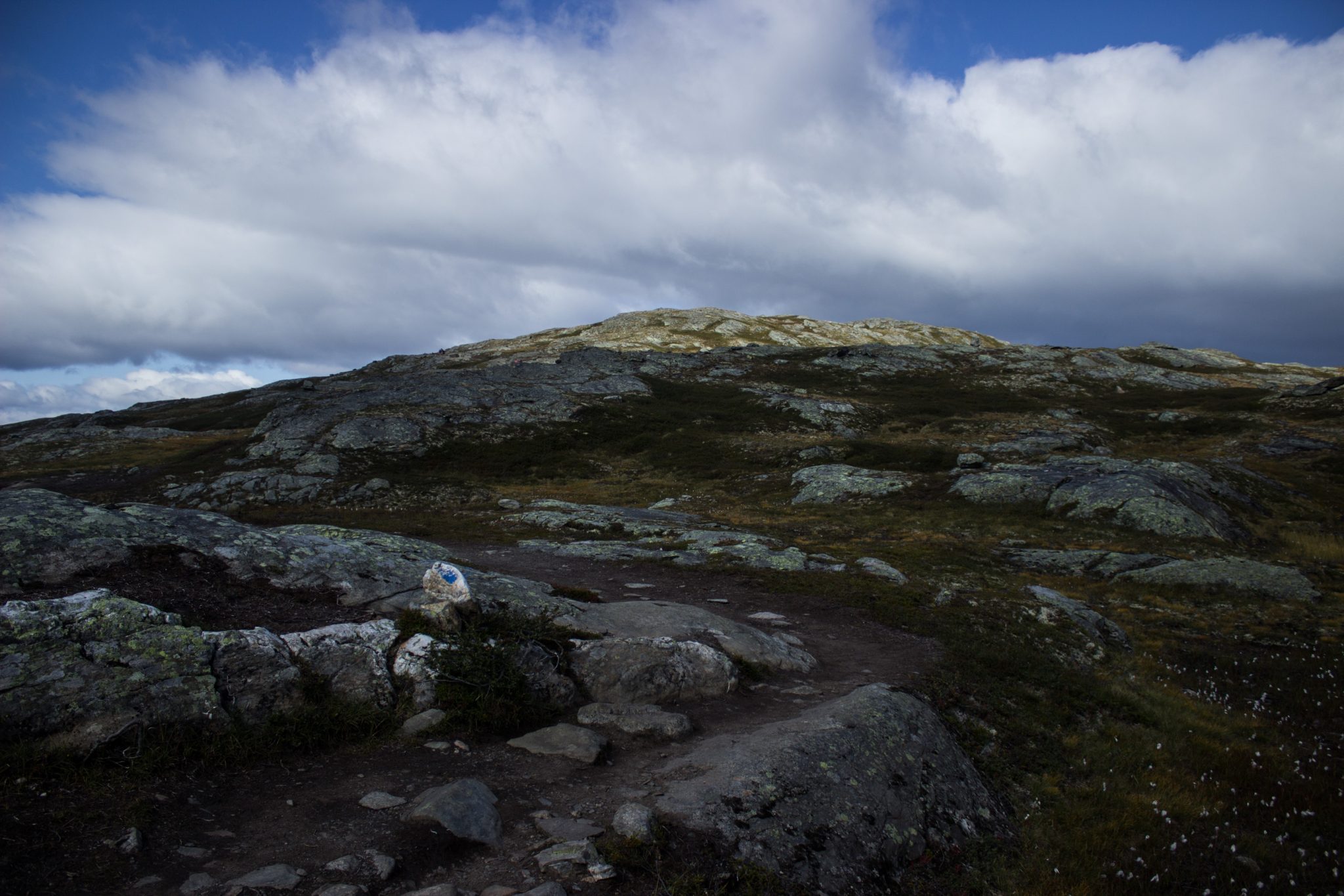 Wandern auf dem Dronningstien über die Monk Steps und den Aussichtspunkt Nosi, Start der Wanderung ist in Lofthus, Ausblick auf den Hardangerfjord während der Wanderung auf der Hardangervidda, Aussicht auf das Plateaufjell der Hardangervidda