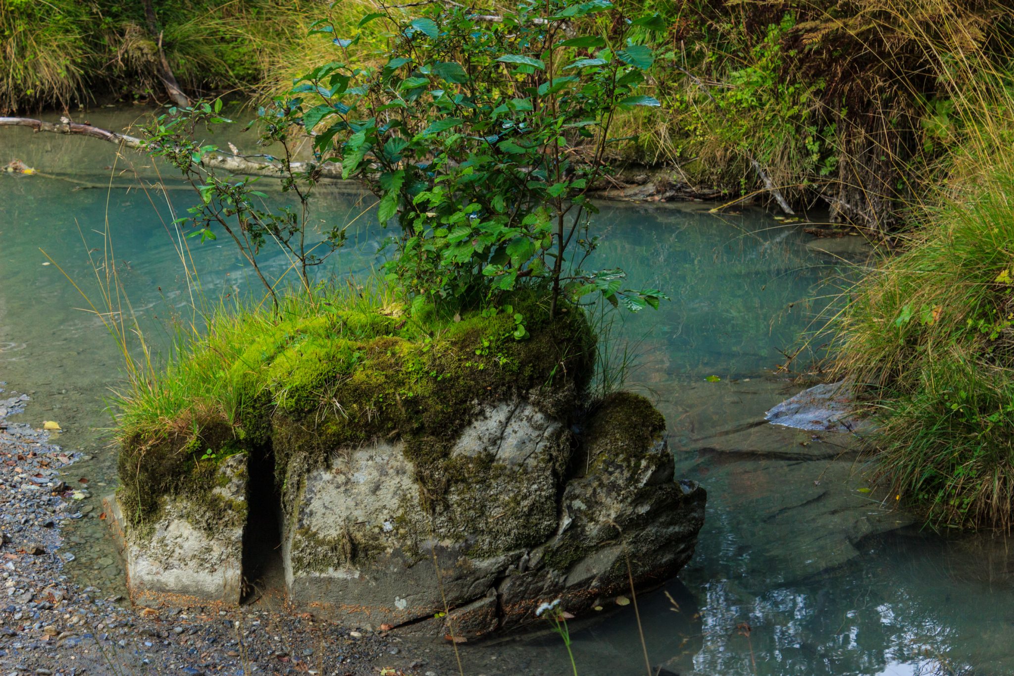 Traumhafte Talwanderung bei der Sognefjellet Road im Morkridsdalen beim Ort Skjolden, Rundwanderung Liane Knivabakkli, Wandern in Norwegen, am türkisblauen Fluss entlang