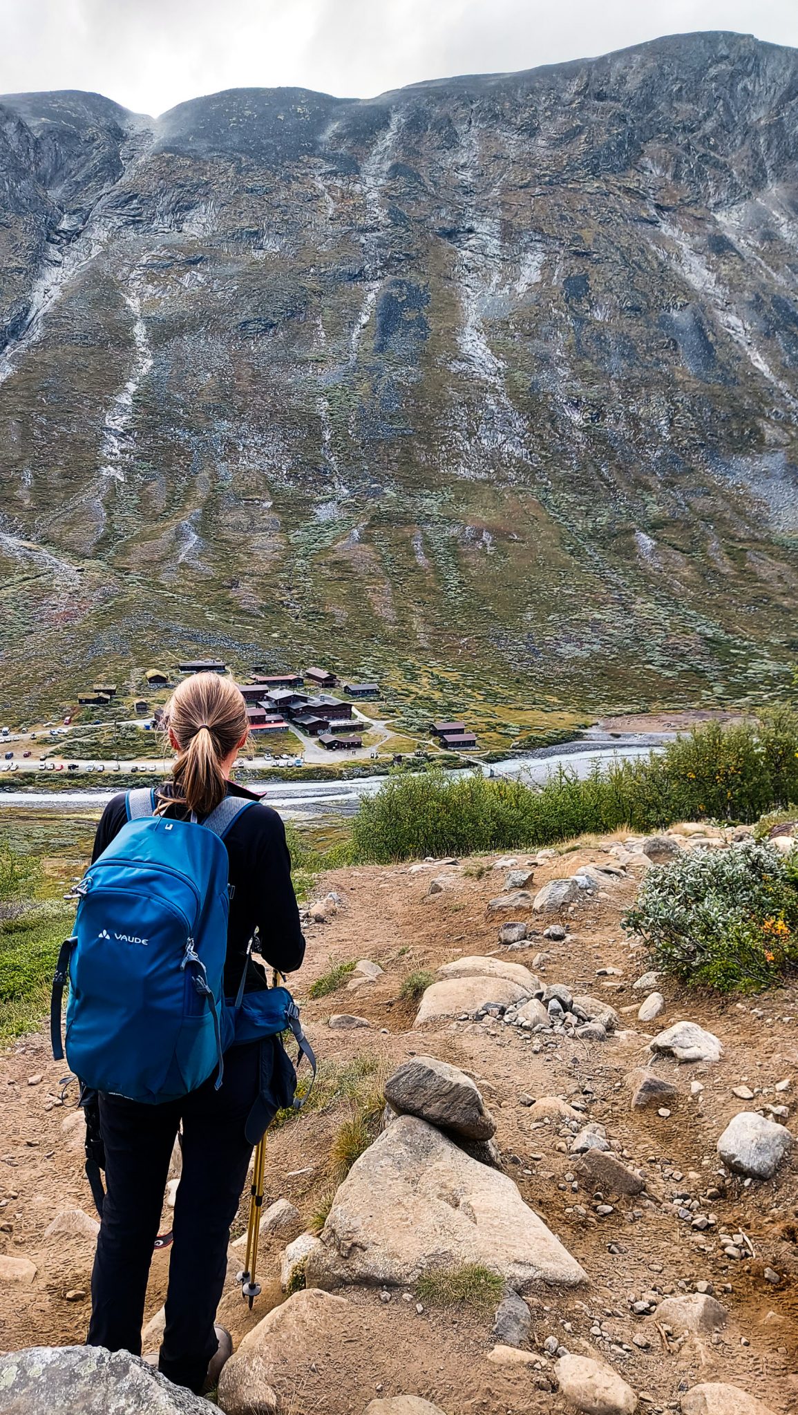 Wanderung auf den höchsten Berg Norwegens - der Galdhøpiggen ab Spiterstulen im Jotunheimen Nationalpark, auch höchster Berg Skandinaviens und Nordeuropas mit 2469 Höhenmetern, Blick auf den Wanderweg auf den Galdhøpiggen