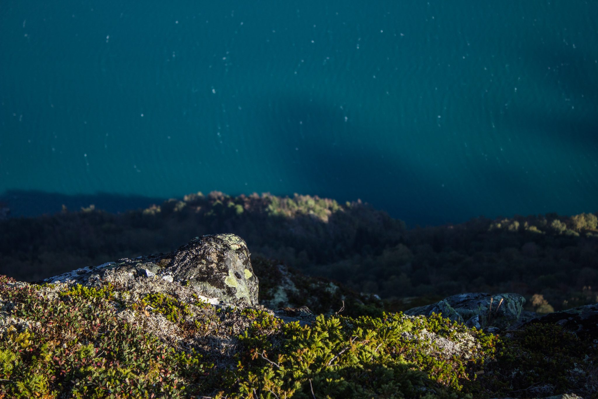 Wanderung auf den Molden mit Aussicht auf den Lustrafjord bei Hafslo in Vestland, Norwegen, Start beim Wanderparkplatz Molden in der Nähe der Sognefjellet Straße, traumhafte Aussichten während des Rundweges auf dem Molden