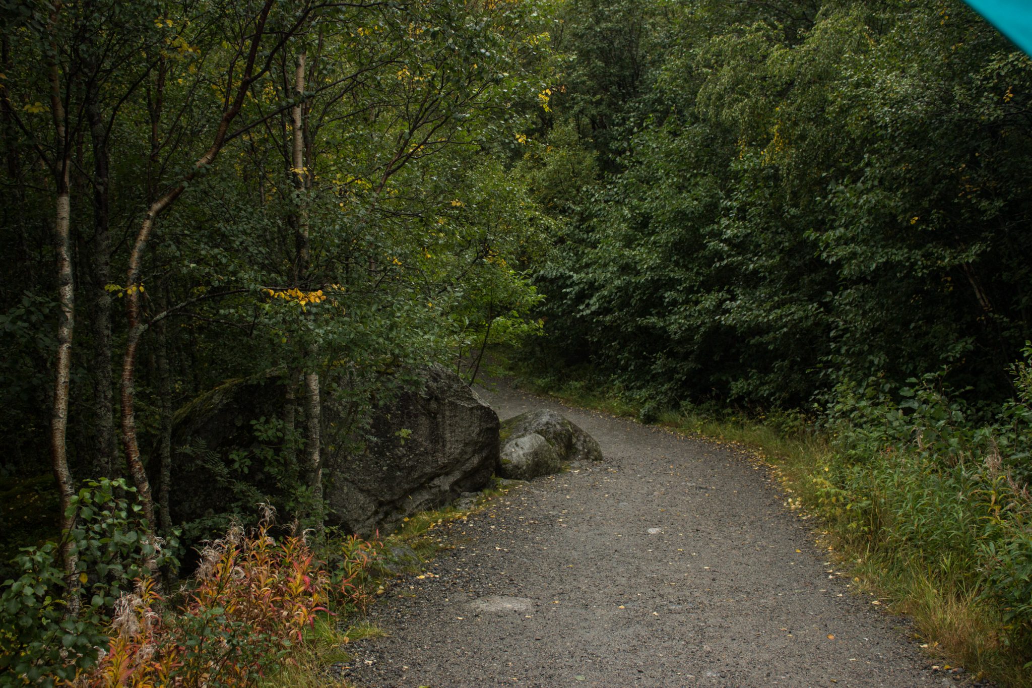Wanderung zum Briksdalsbreen Gletscher, Seitenarm des Jostedalsbreen, Wandern im Jostedalsbreen Nationalpark in Norwegen, sehr beeindruckende Landschaft im Briksdal, Blick auf den Wanderweg zum Gletscher